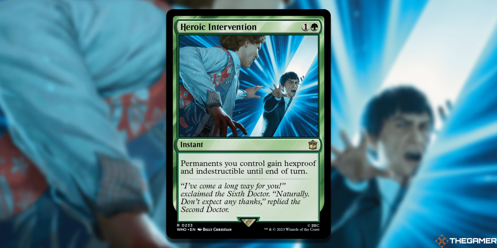 Image of the Heroic Intervention card in Magic: The Gathering, with art by Billy Christian