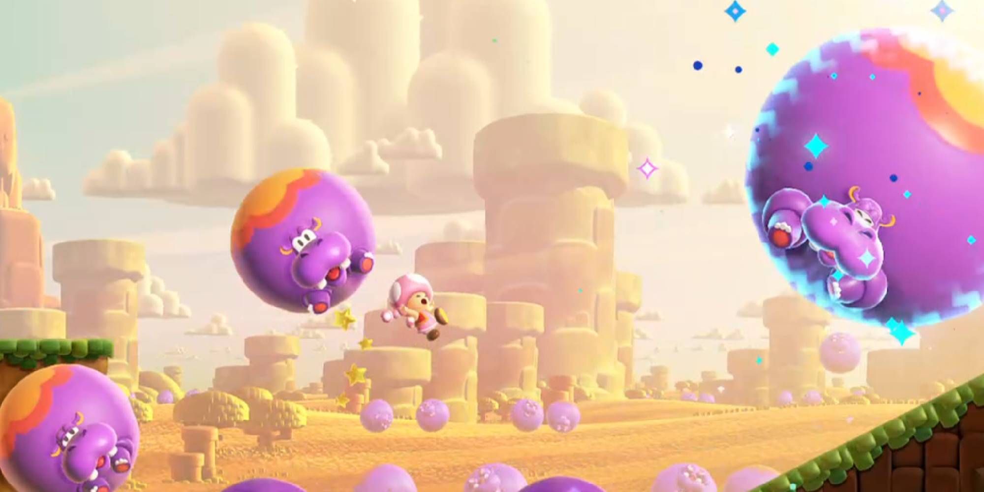 super mario wonder toadette here come the hoppos
