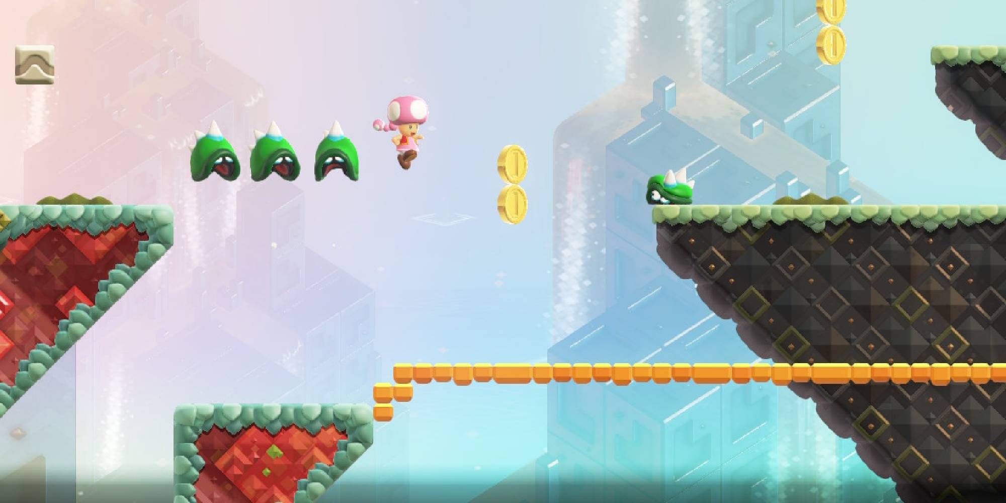 super mario wonder toadette jumping with hoppycats
