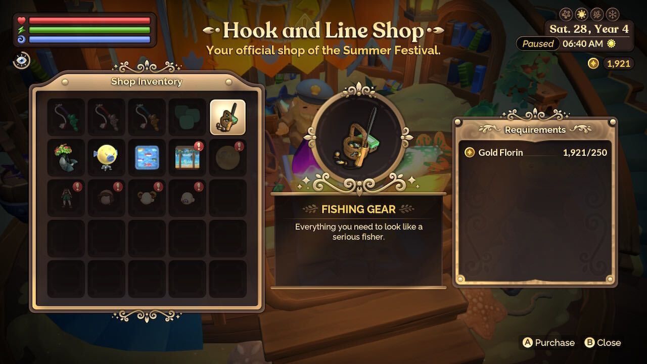 items for sale at the hook at line shop hook and line festival fishing fae farm