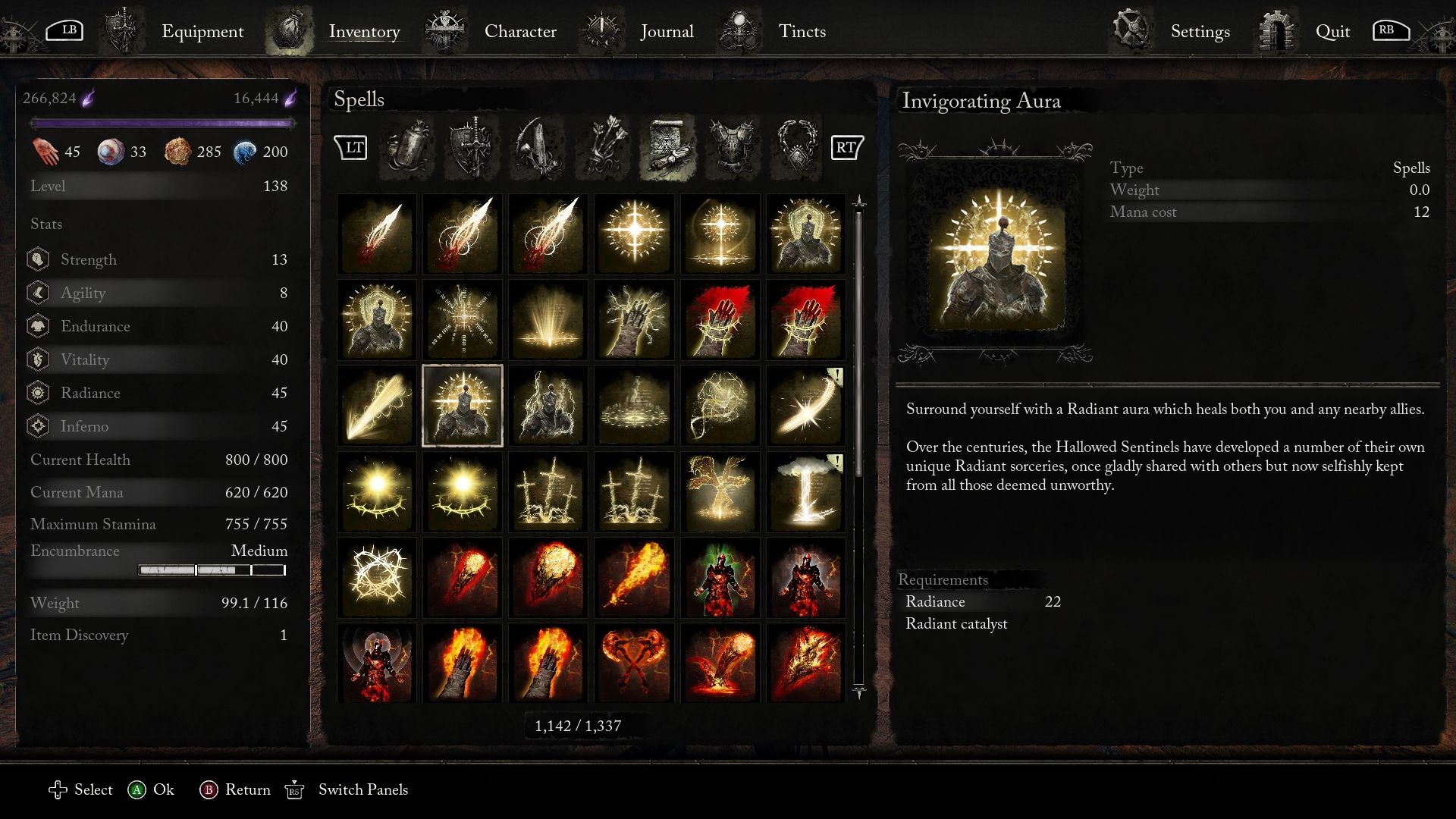 Invigorating Aura spell description lords of the fallen