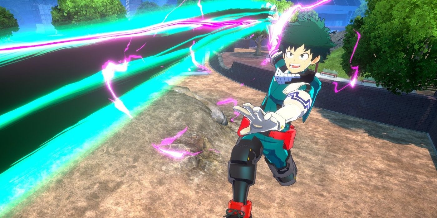 Izuku Midoriya uses Black Whip in My Hero Ultra Rumble.