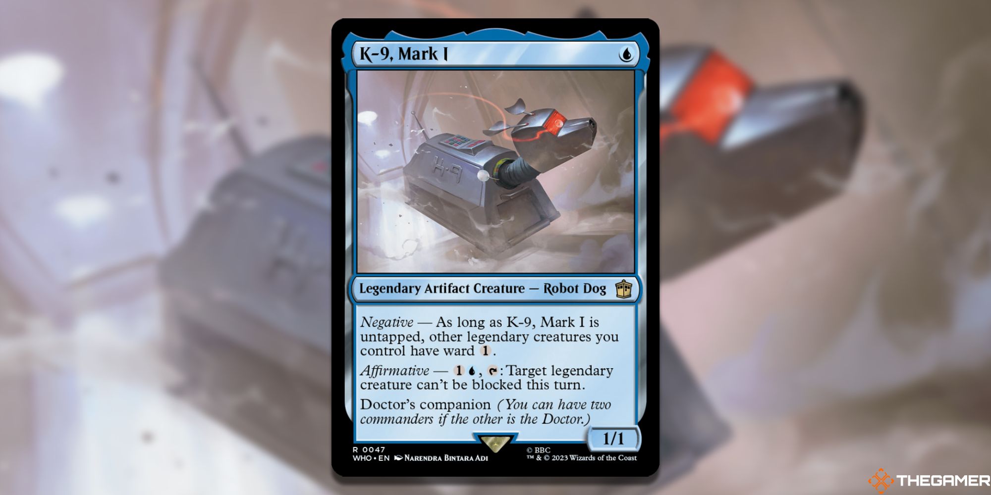  Image of the K-9, Mark I card in Magic: The Gathering, with art by Narendra Bintara Adi