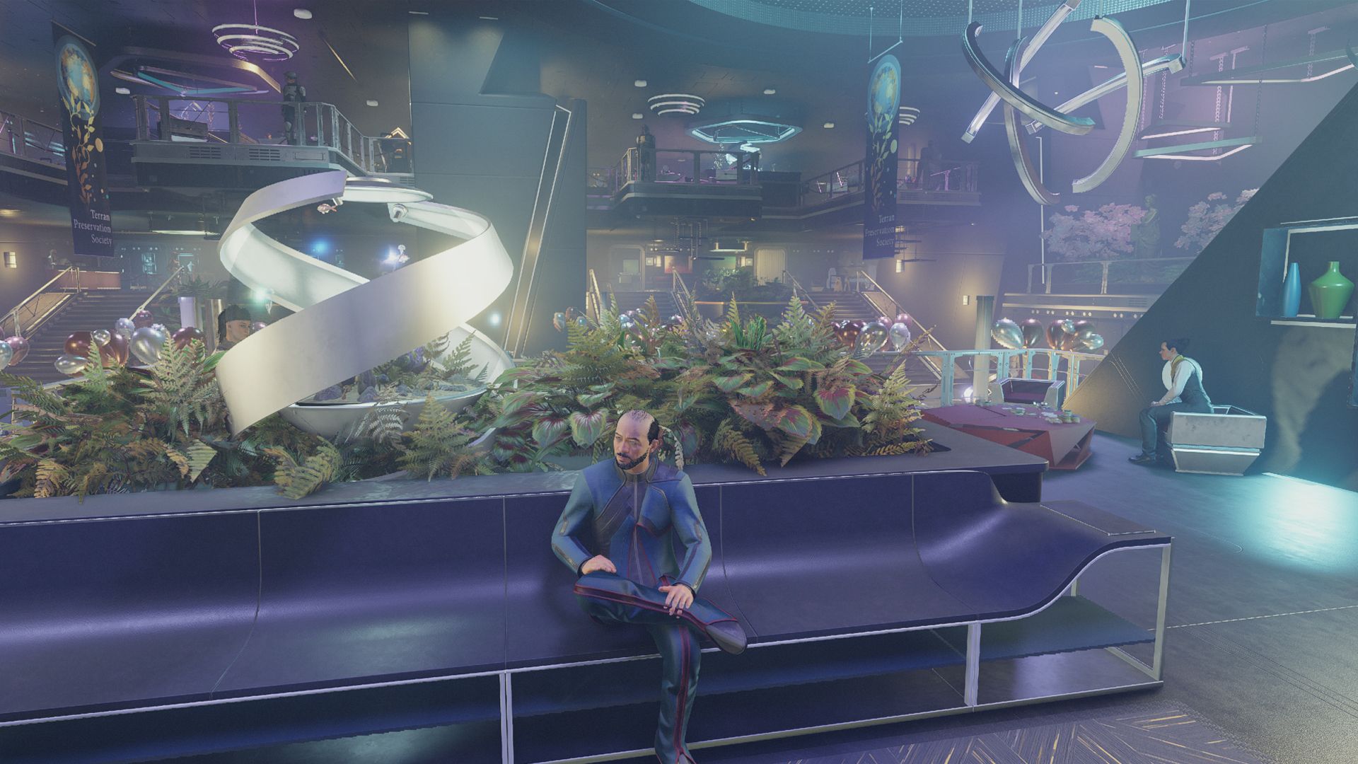 Larry Dumbrovsky in the lounge in Starfield