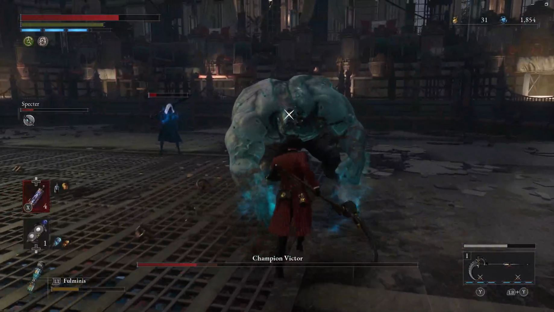 Scythe Wielding Technique P rushes in to take advantage of Phase Two Victor using Slam in Lies of P