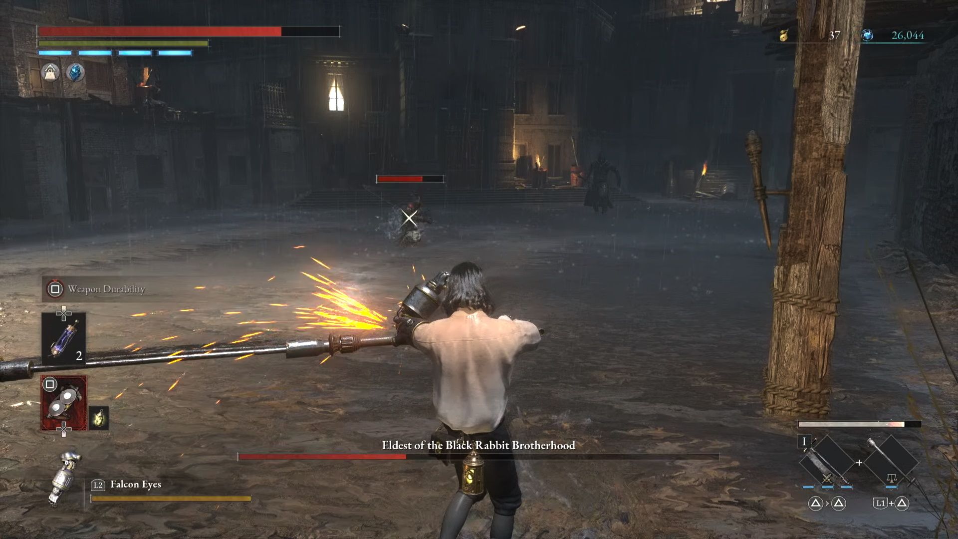 Lies Of P, Black Rabbit Brotherhood, P getting distance and sharpening the sword
