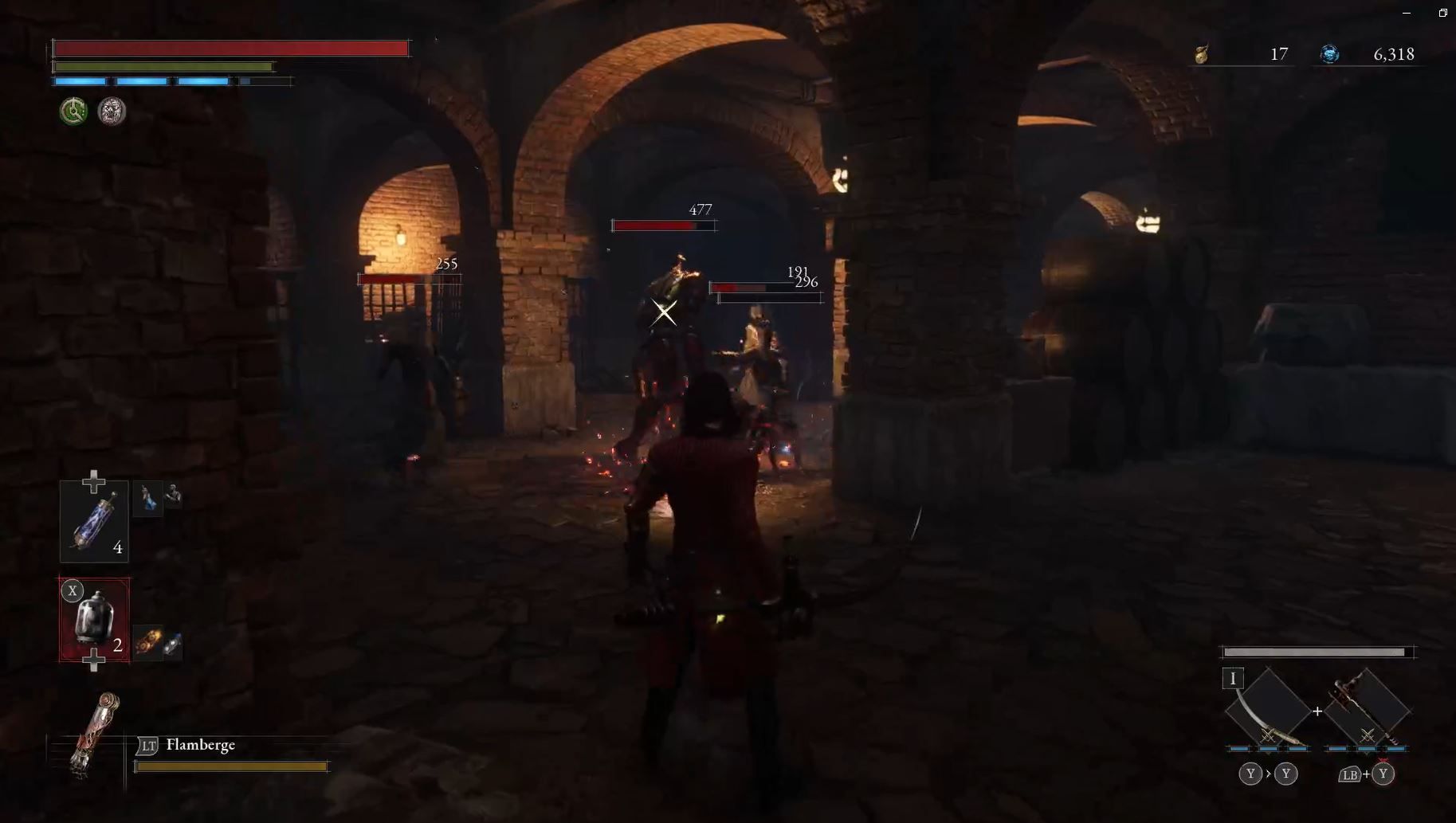 P throws a cluster grenade at the Joker miniboss Lies of P