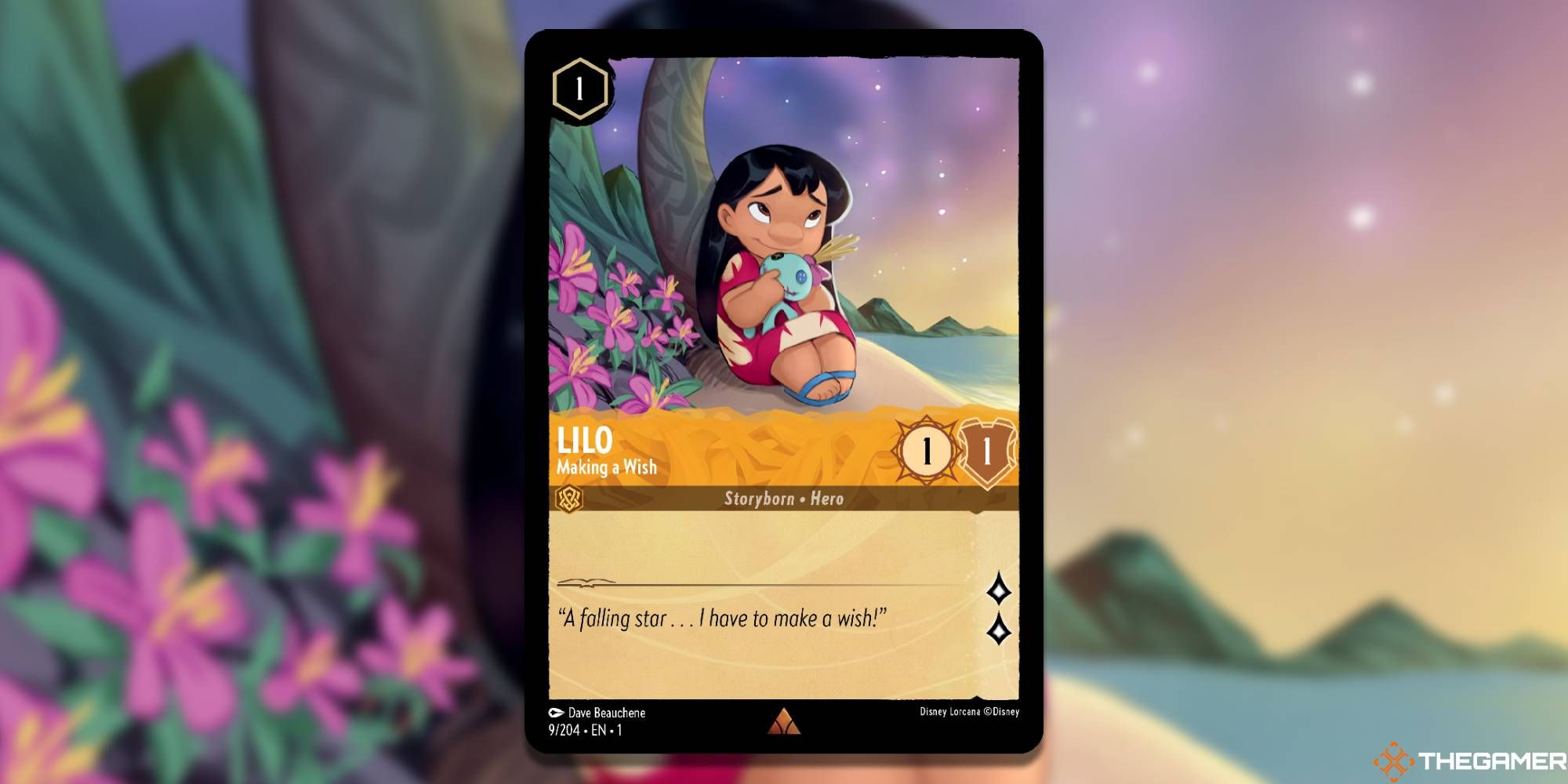 lilo, making a wish lorcana card by Dave Beauchene
