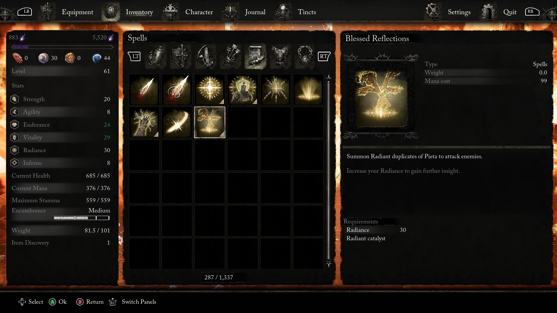 List of Radiant Spells in Lords of the Fallen