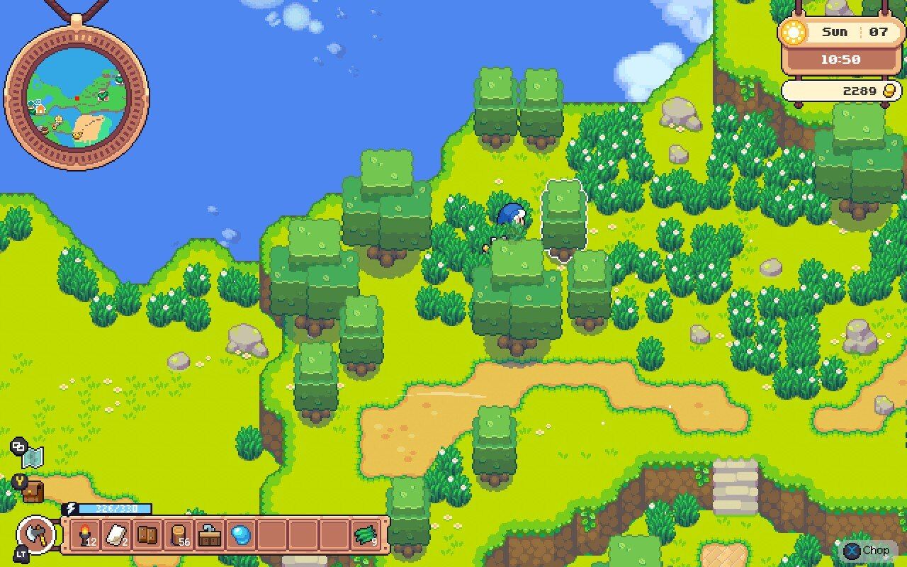 The character standing amongst trees in Moonstone Island.