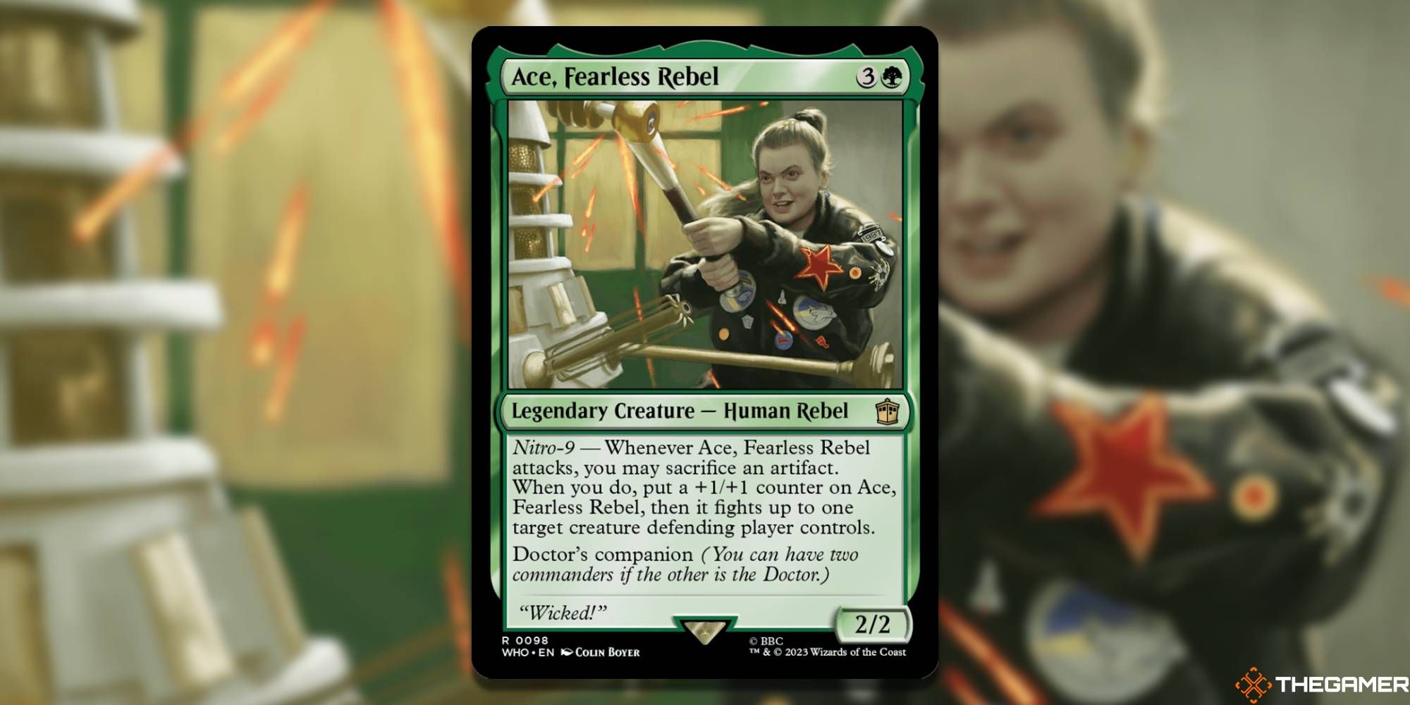 MTG Ace, Fearless Rebel card and art background