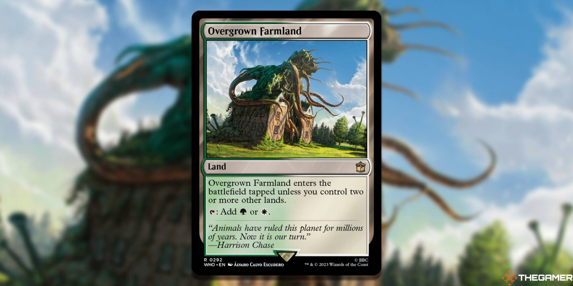 MTG Overgrown Farmland card and art background