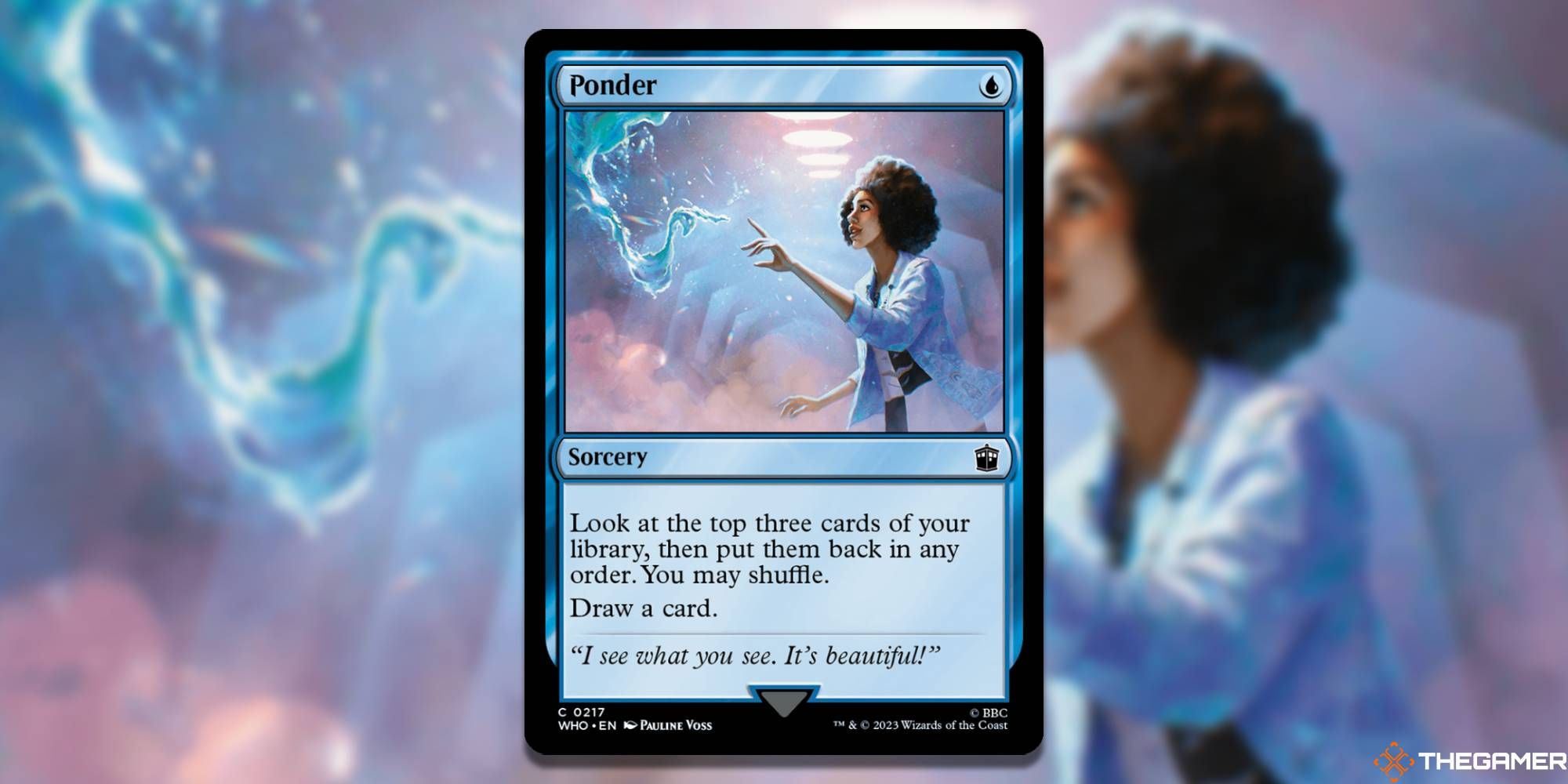 MTG Ponder card and art background