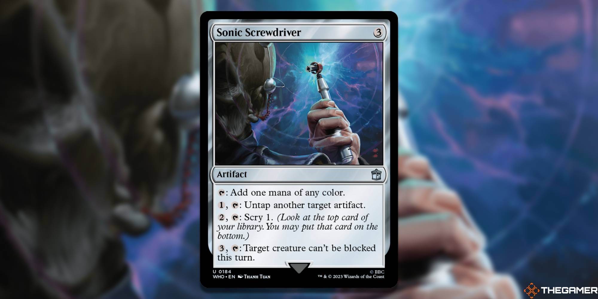 MTG Sonic Screwdriver card and art background