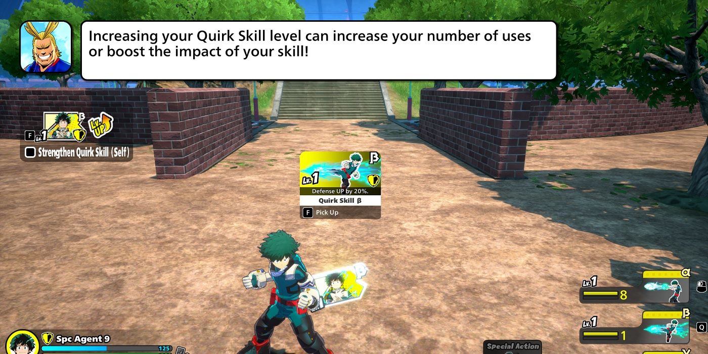 My Hero Ultra Rumble picking up a Quirk card