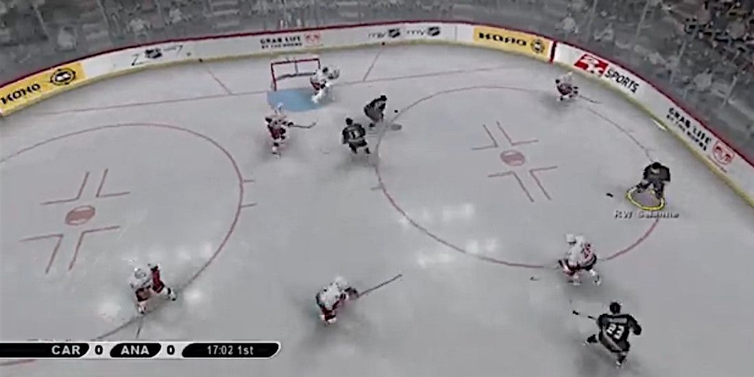 Screenshot of gameplay from NHL 2k7
