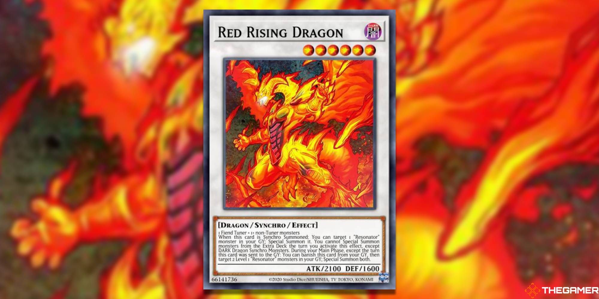 YGO Rising Red Dragon card and art background