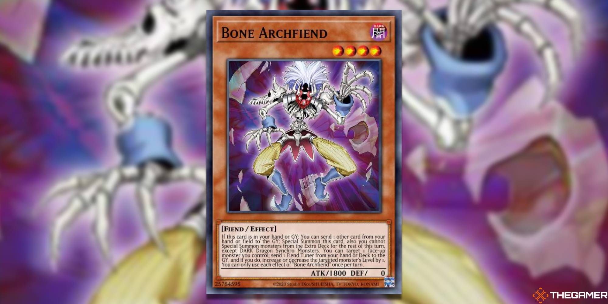 YGO Bone Archfiend card and art background