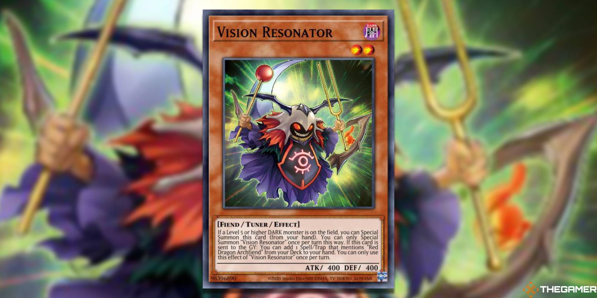 YGO Vision Resonator card and art background