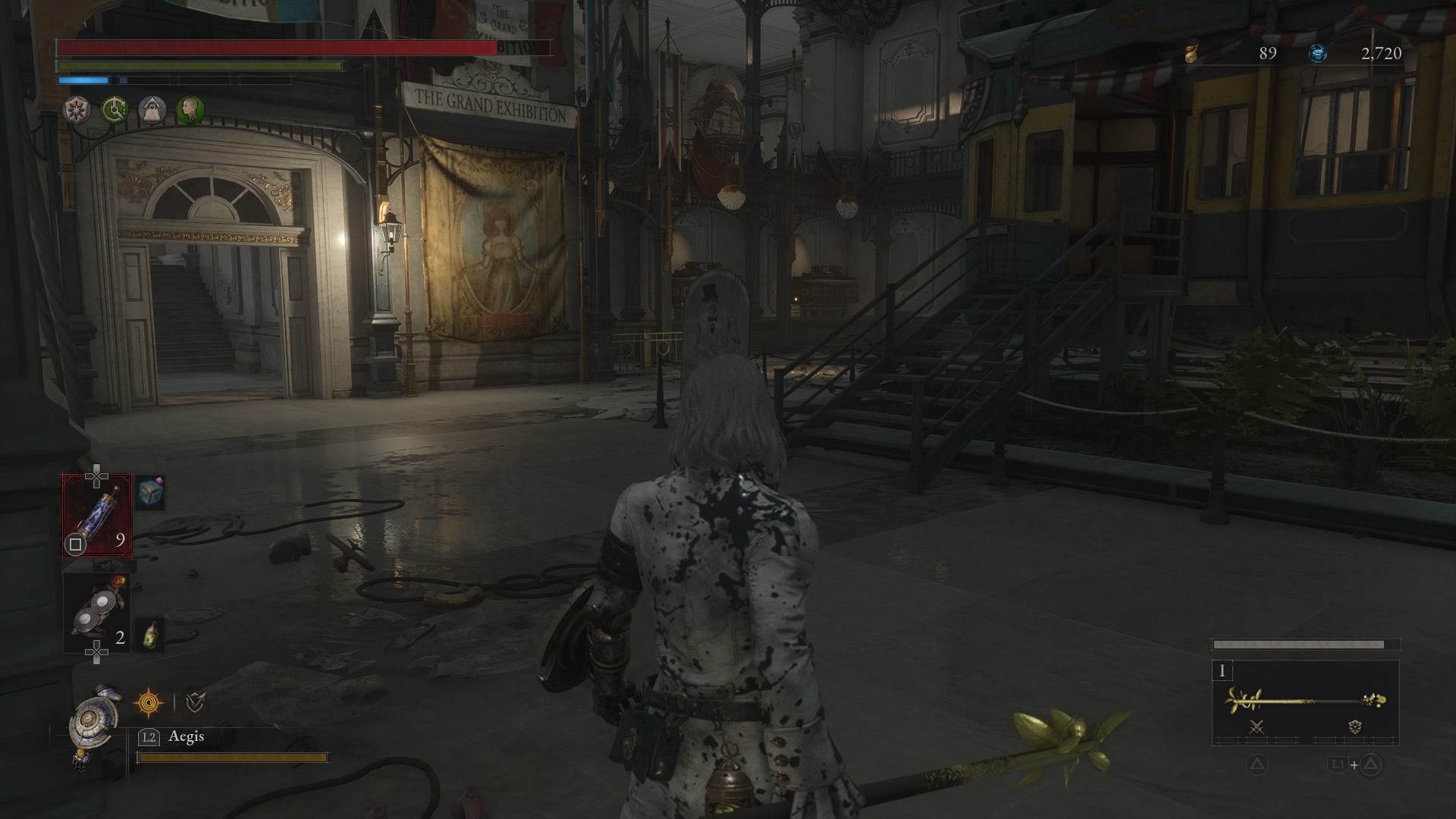 P standing in the location where you find Legion Plug 4 Lies of P