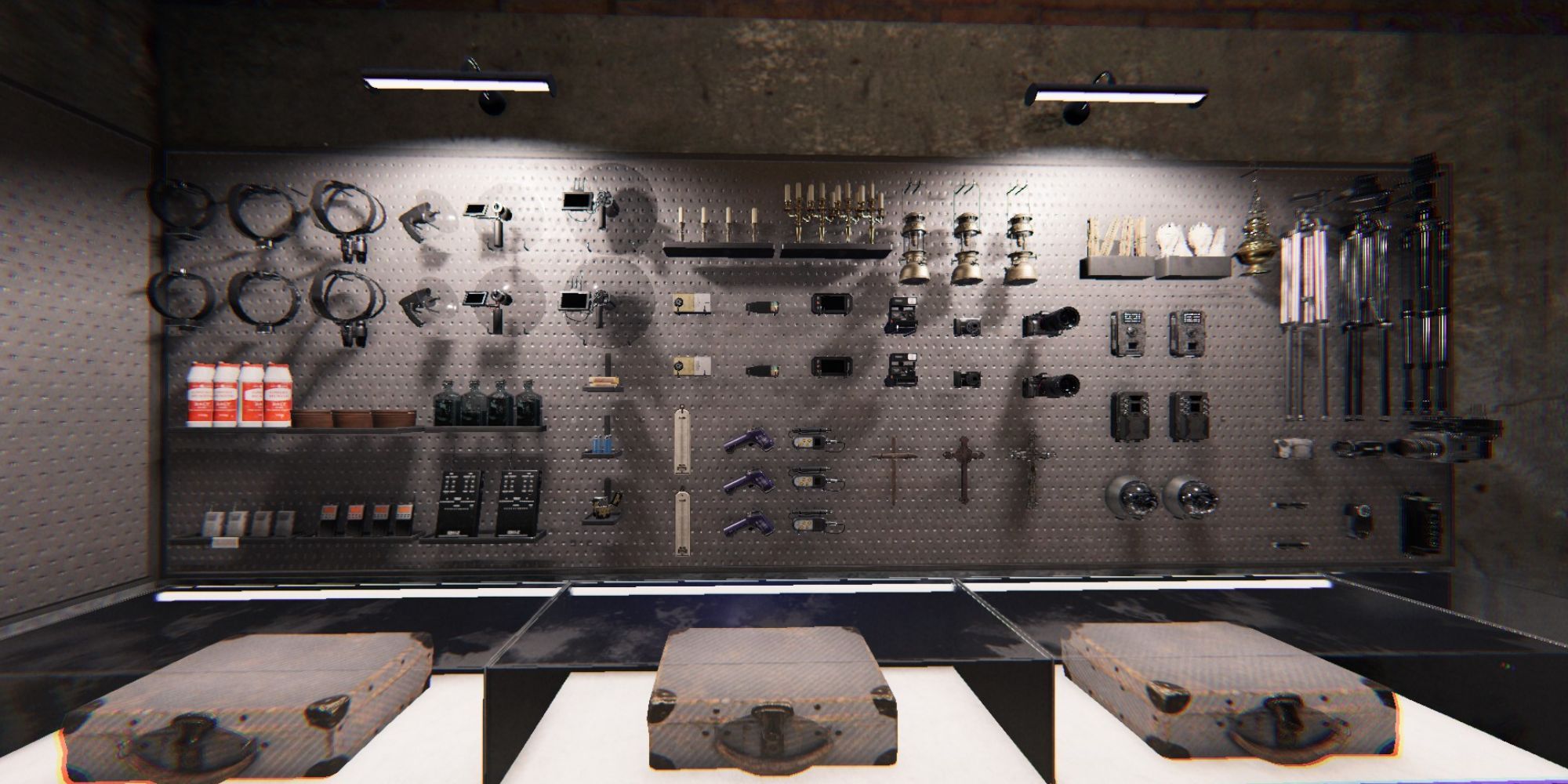 Phasmophobia wall with all equipment
