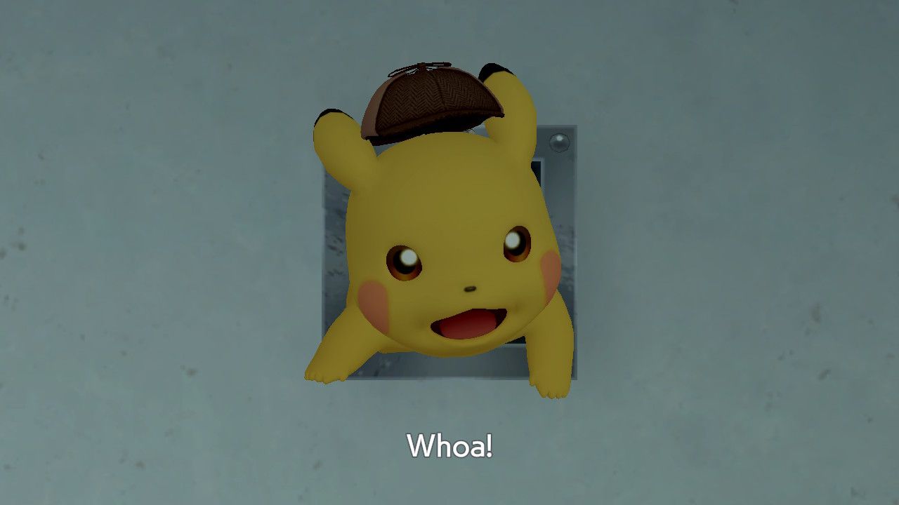 Pikachu squeezing through a gap in Detective Pikachu Returns-1