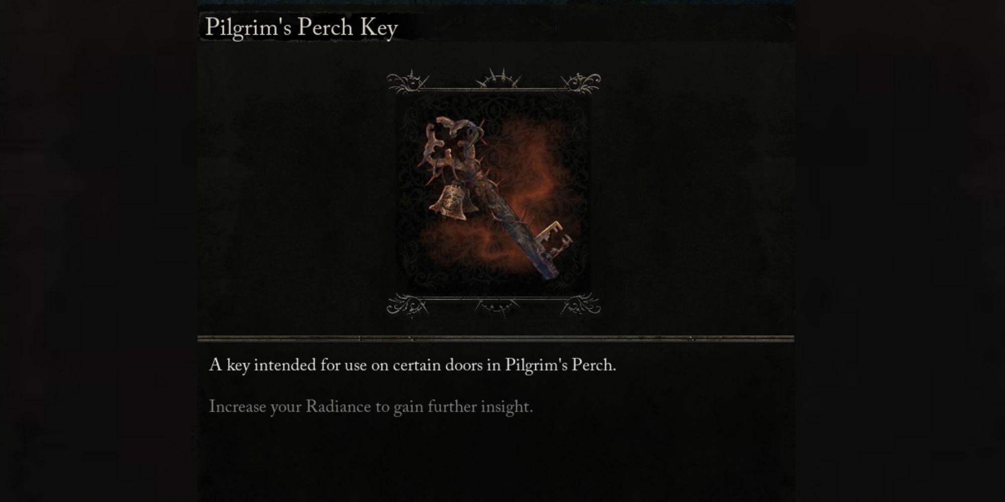 Pilgrim's Perch Key item description Lords of the Fallen