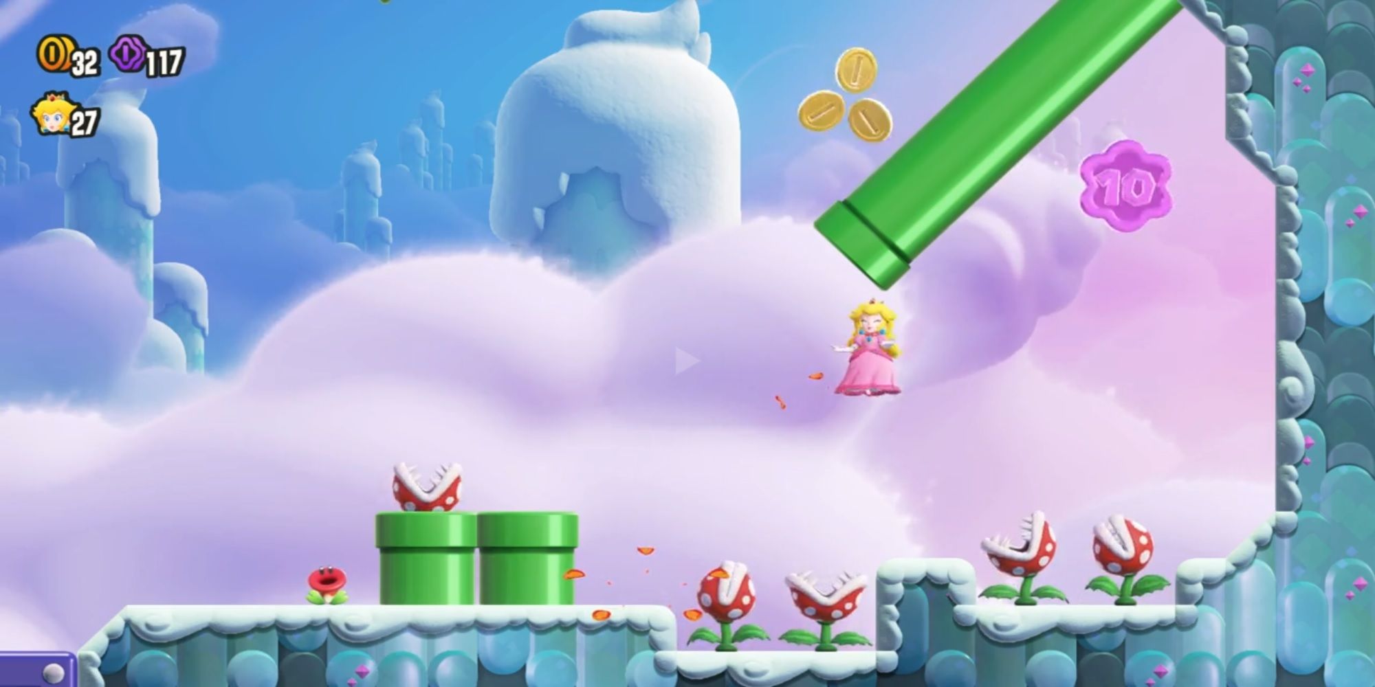 Piranha Plants and Purple Coin Super Mario Bros Wonder