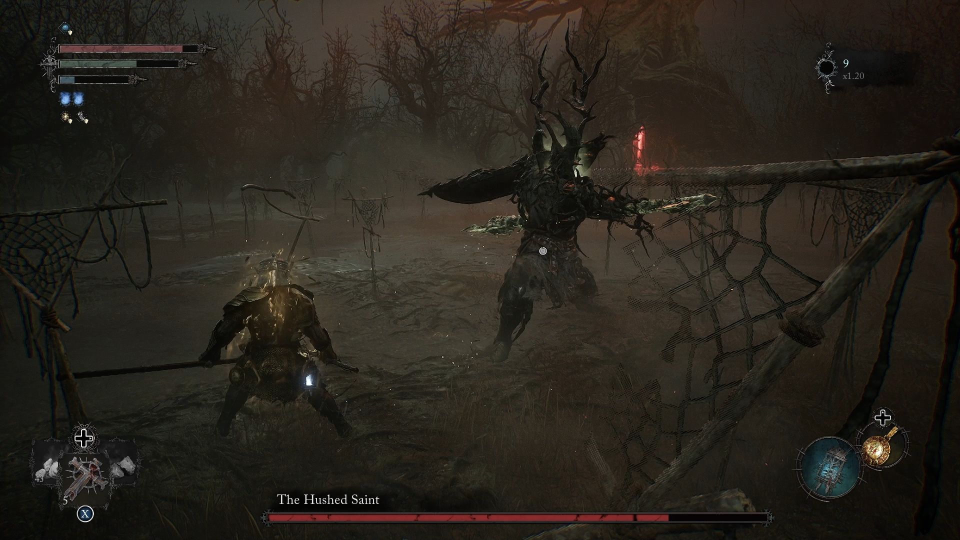 Player dodged the Hushed Saint attack Lords of the Fallen