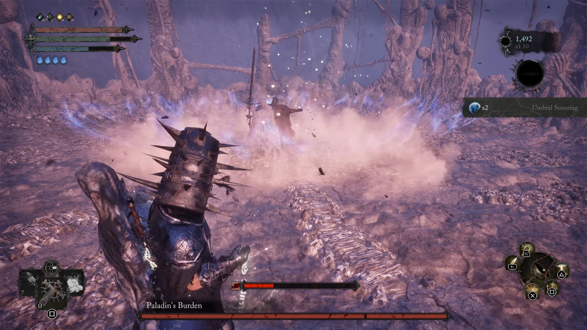 Player fighting Paladin's Burden in Lords of the Fallen