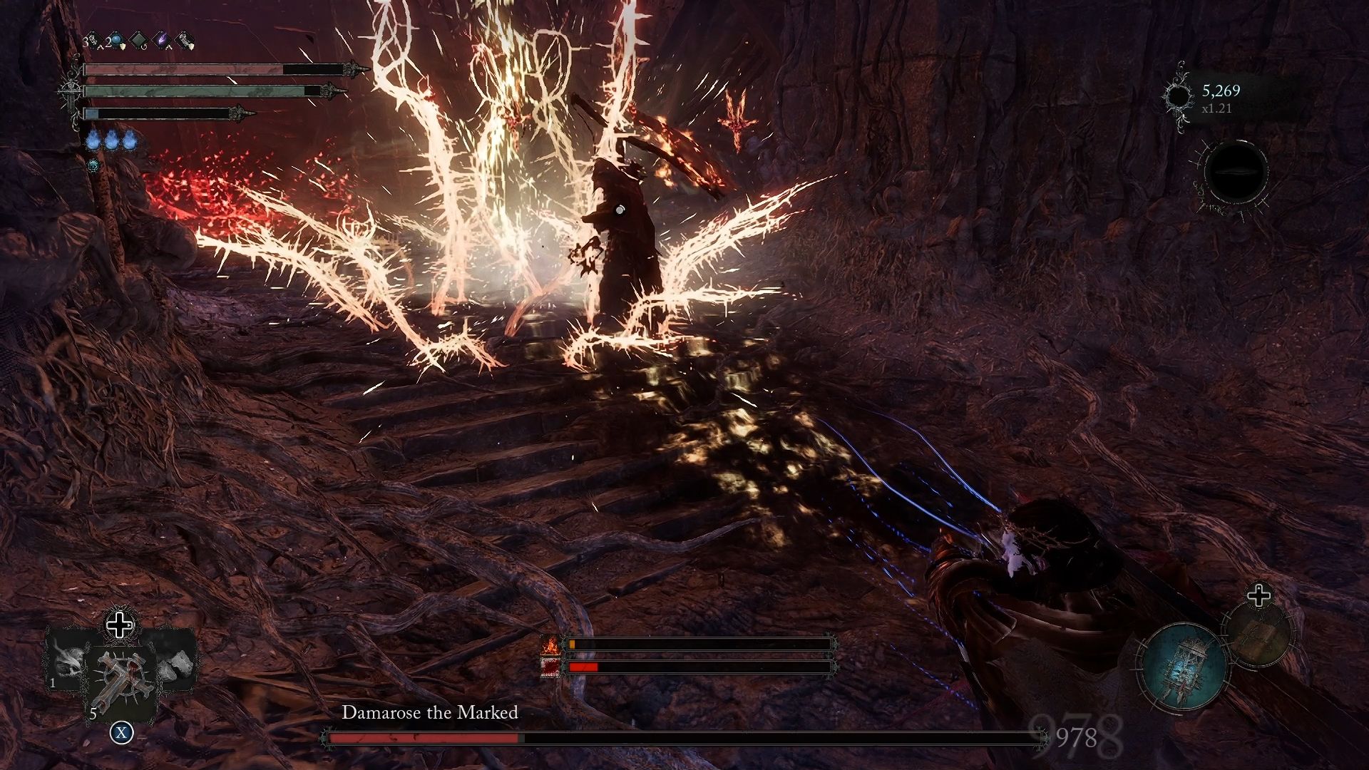 Player just used a radiant spell which unleash a lightning strike on Damarose The Marked Lords of the Fallen