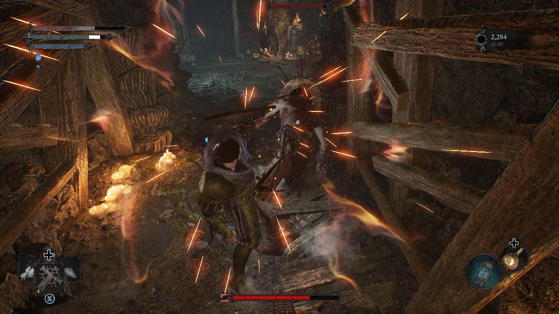 Player parrying an enemy attack Lords of the Fallen