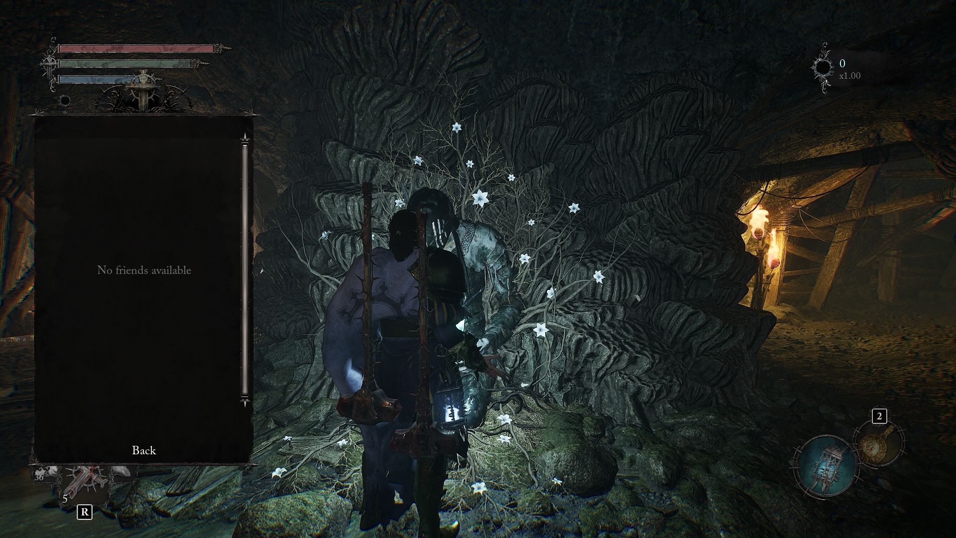 Player resting at a Vestige and have the list of all available players that he can play with, in our case there aren't any. lords of the fallen