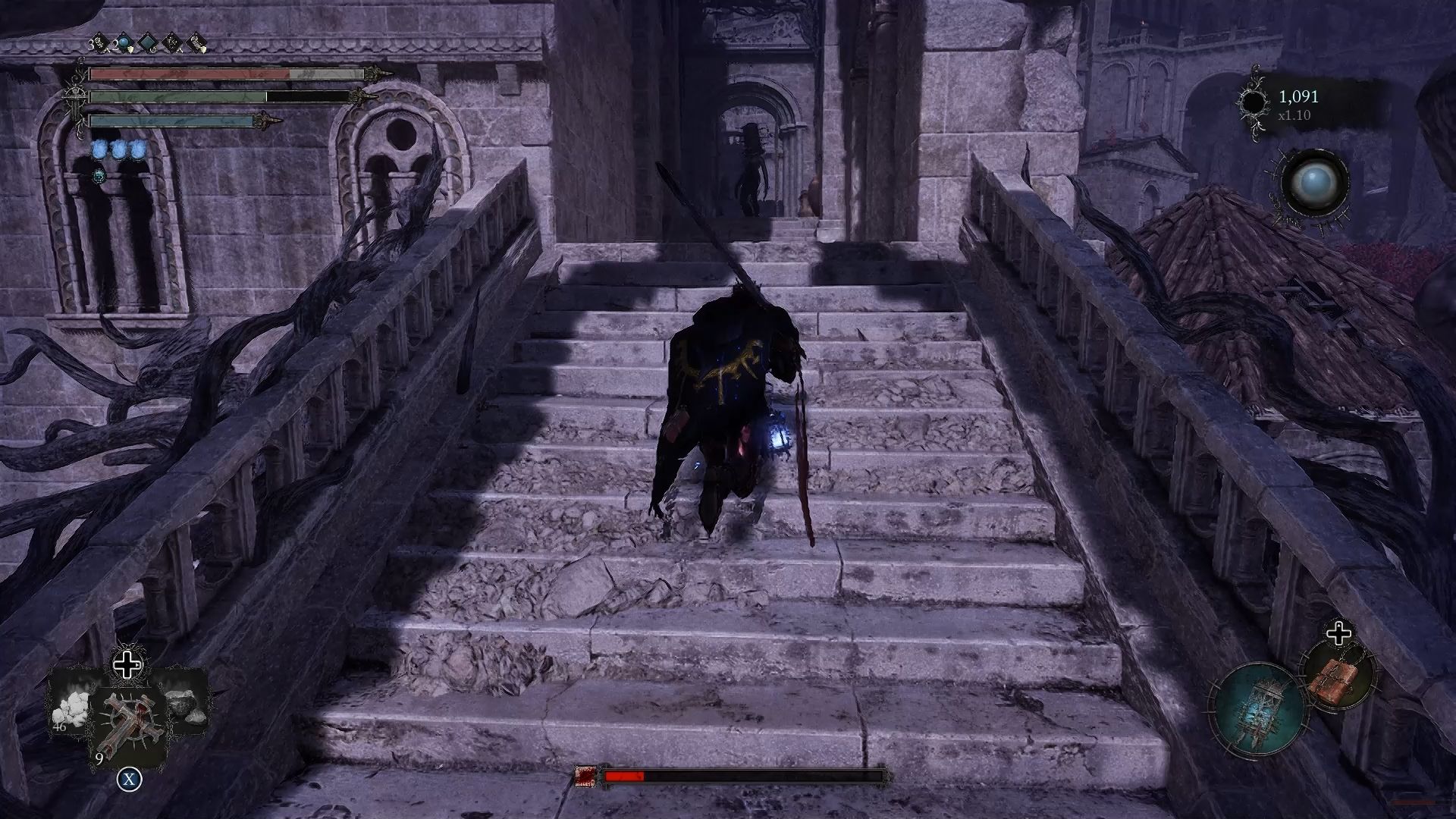 Player running toward the Ardent Penitent enemy Lords of the Fallen