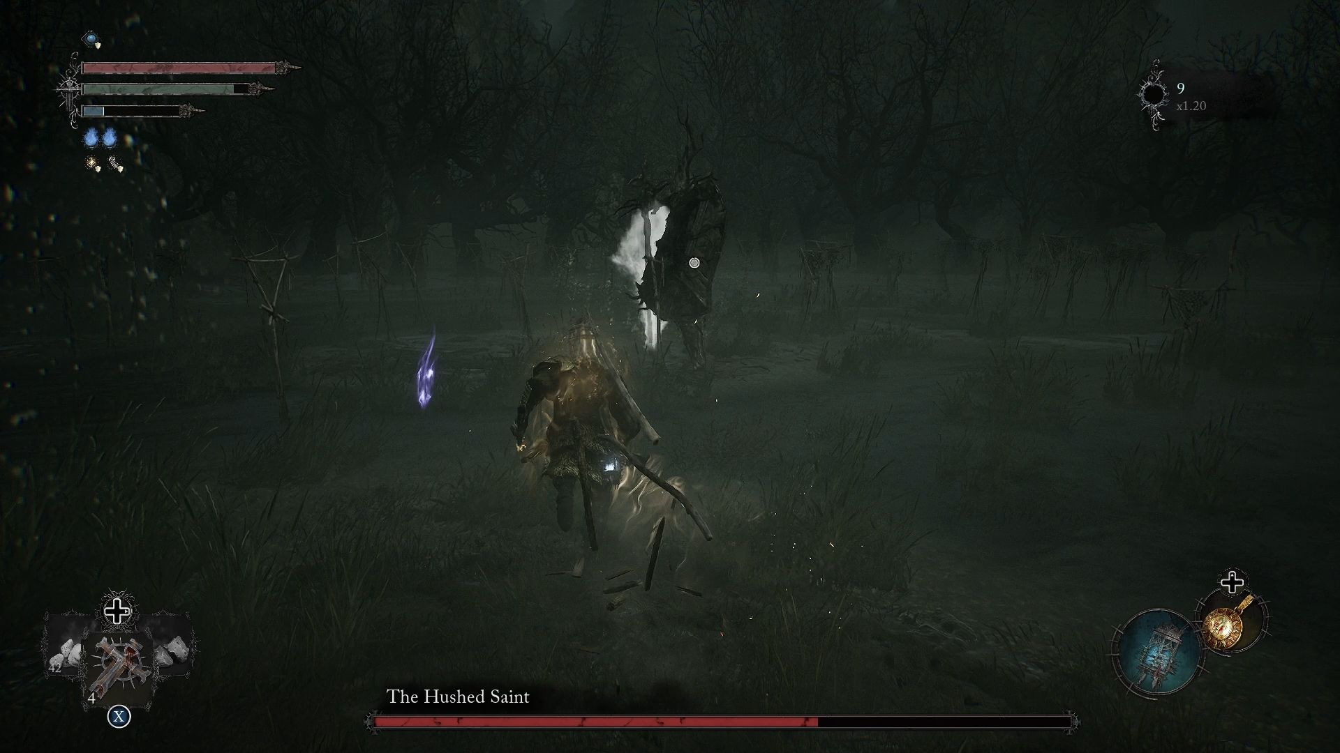 Player rushing toward the Hushed Saint Lords of the Fallen