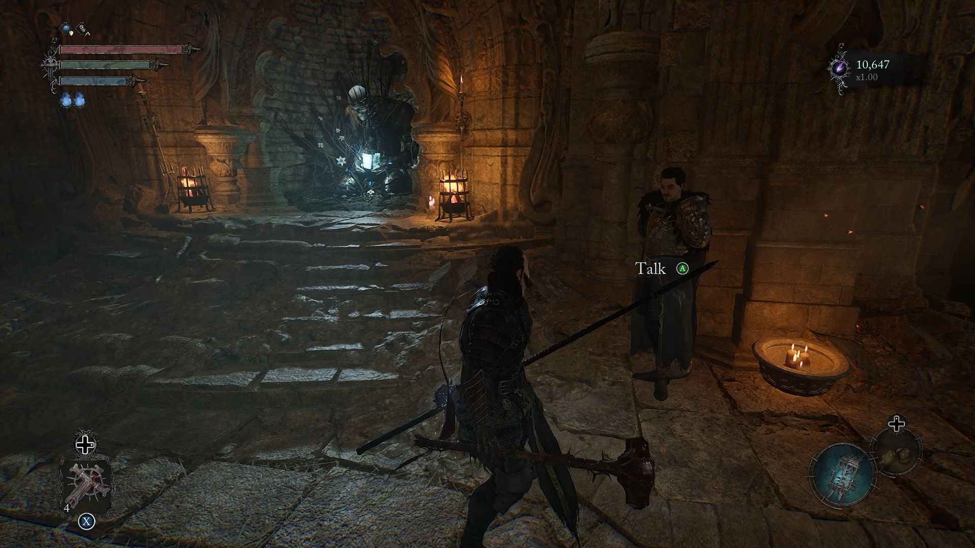Player standing in front of Andreas of Ebb at Skyrest Lords of the Fallen