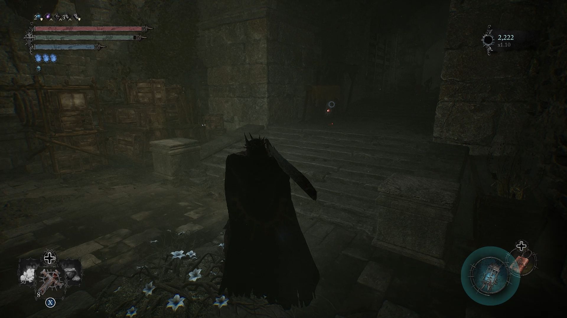 Player standing near an Umbral Flowerbed Lords of the Fallen