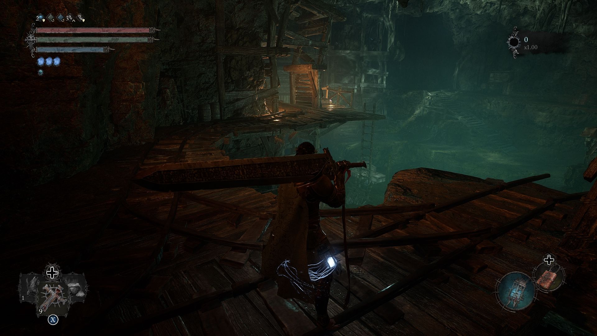 Player standing near the area where the Vestige of Catrin is Lords of the Fallen