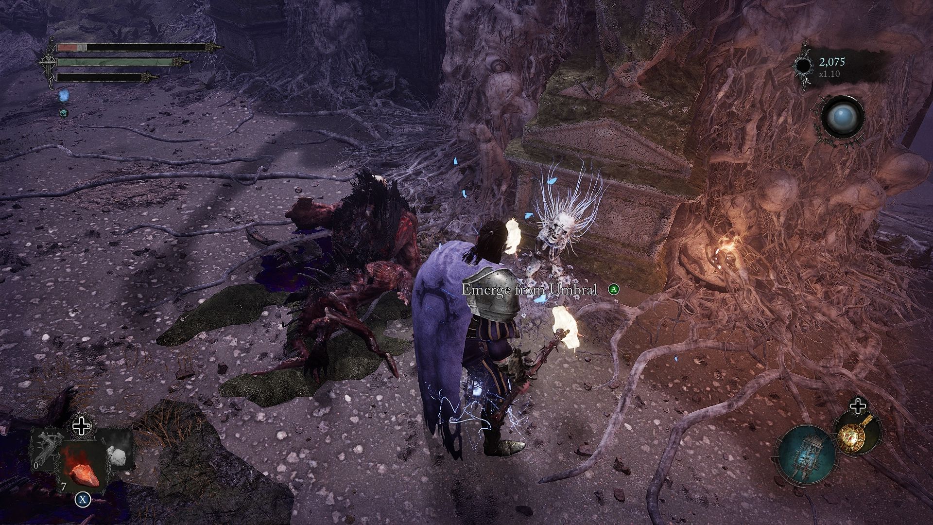 Player standing next to an Emergence Effigy Lords of the Fallen