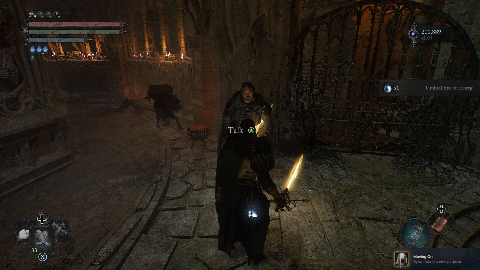Player standing next to Byron and Winterberry at their location in Skyrest Lords of the Fallen