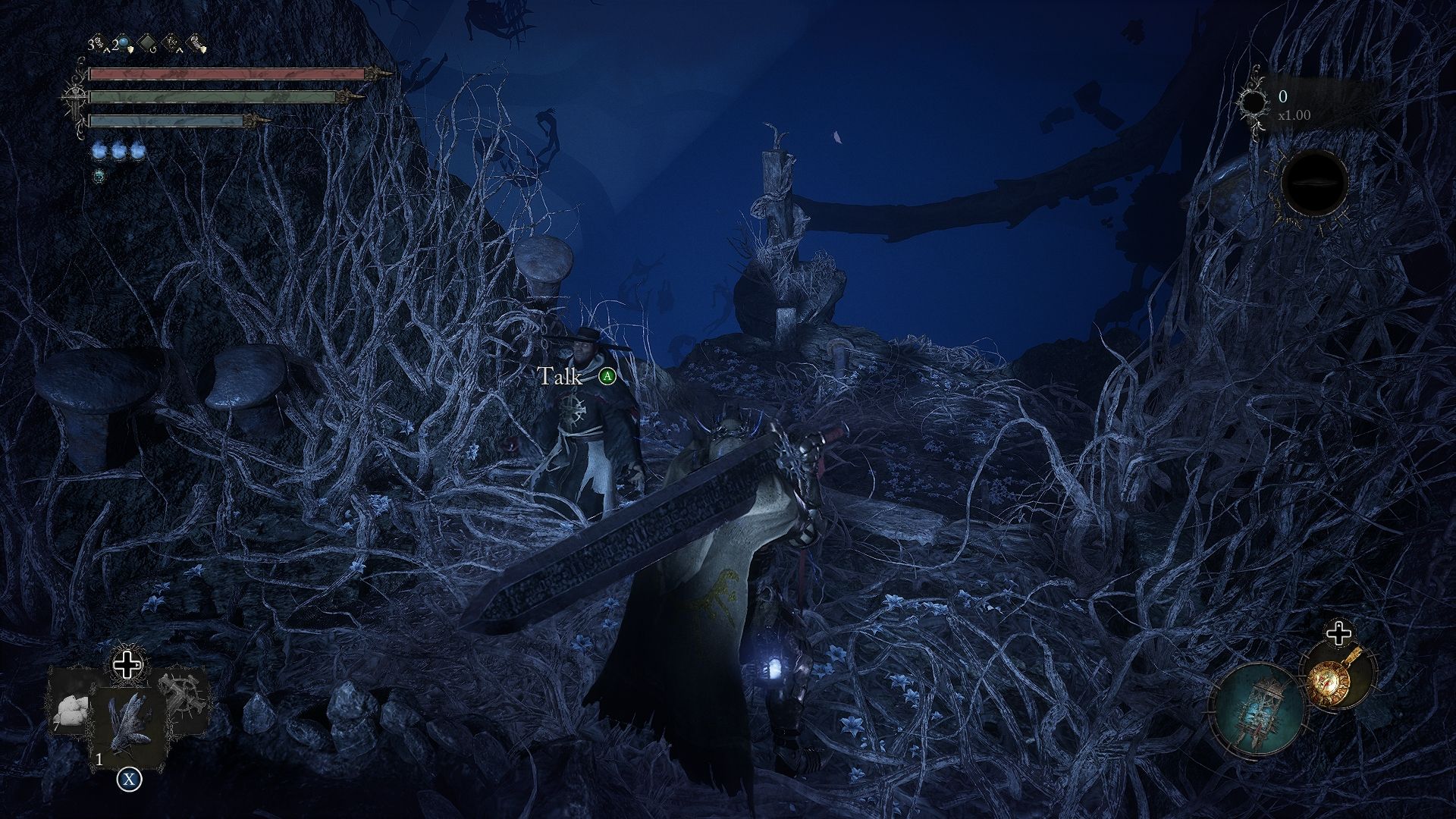 Player standing next to Exacter Dunmire at Mother's Lull Lords of the Fallen