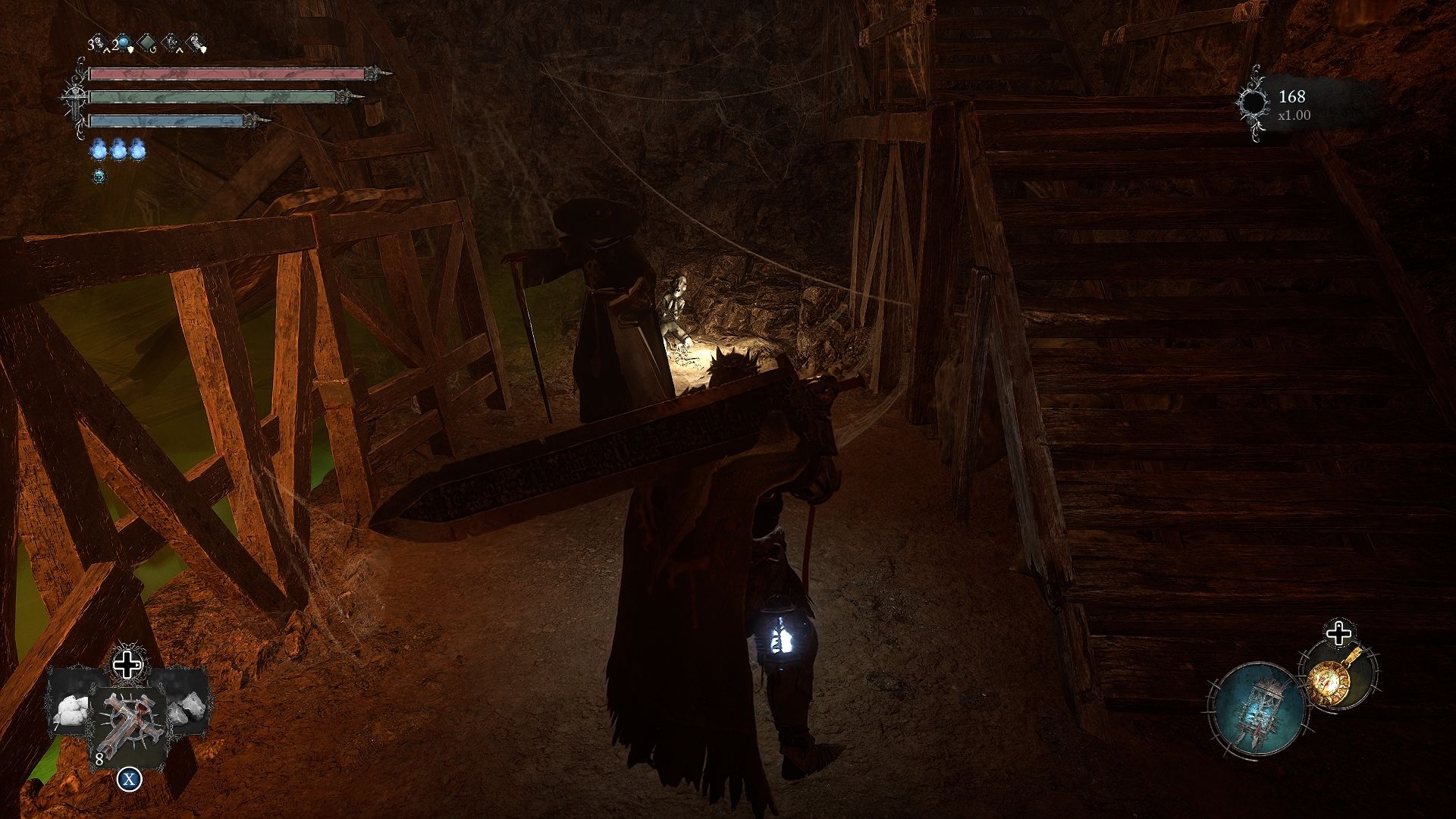 Player standing next to Exacter Dunmire at Sunless Skein Lords of the Fallen