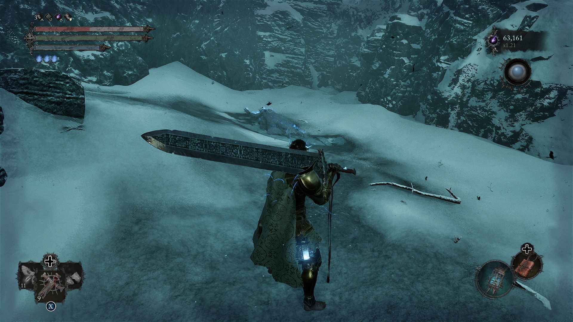 Player standing next to Isaac Stigma 3 at Fief of the Chill Curse Lords of the Fallen