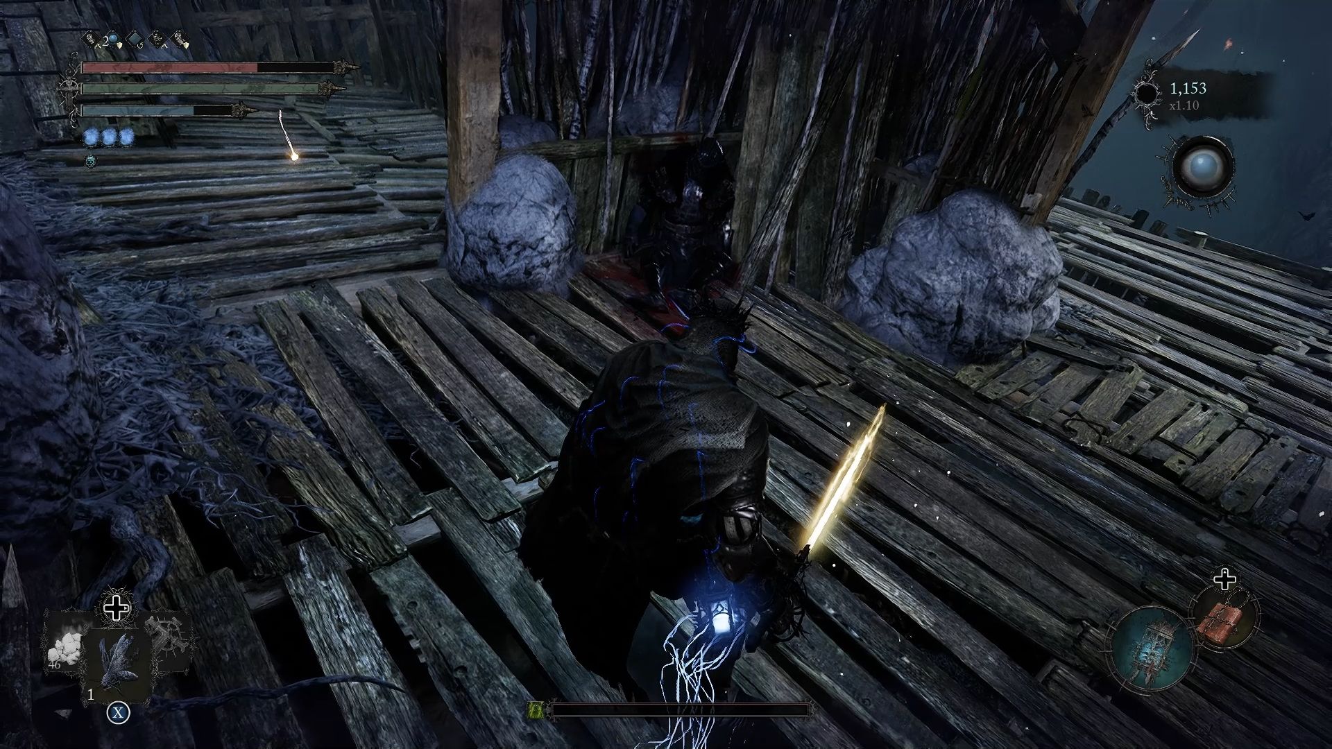 Player standing next to the corpse that has Vanguard Barros' Rosary Lords of the Fallen
