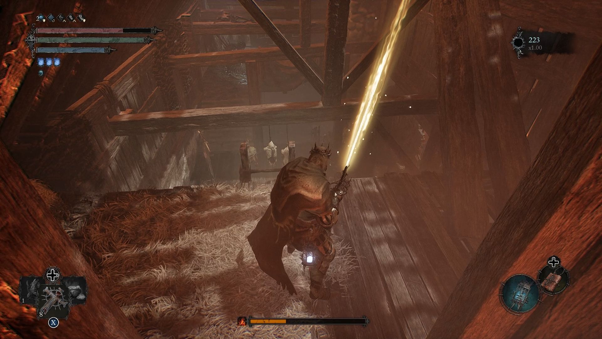 Player standing next to the shortcut ladder leading to the Vestige Lords of the Fallen