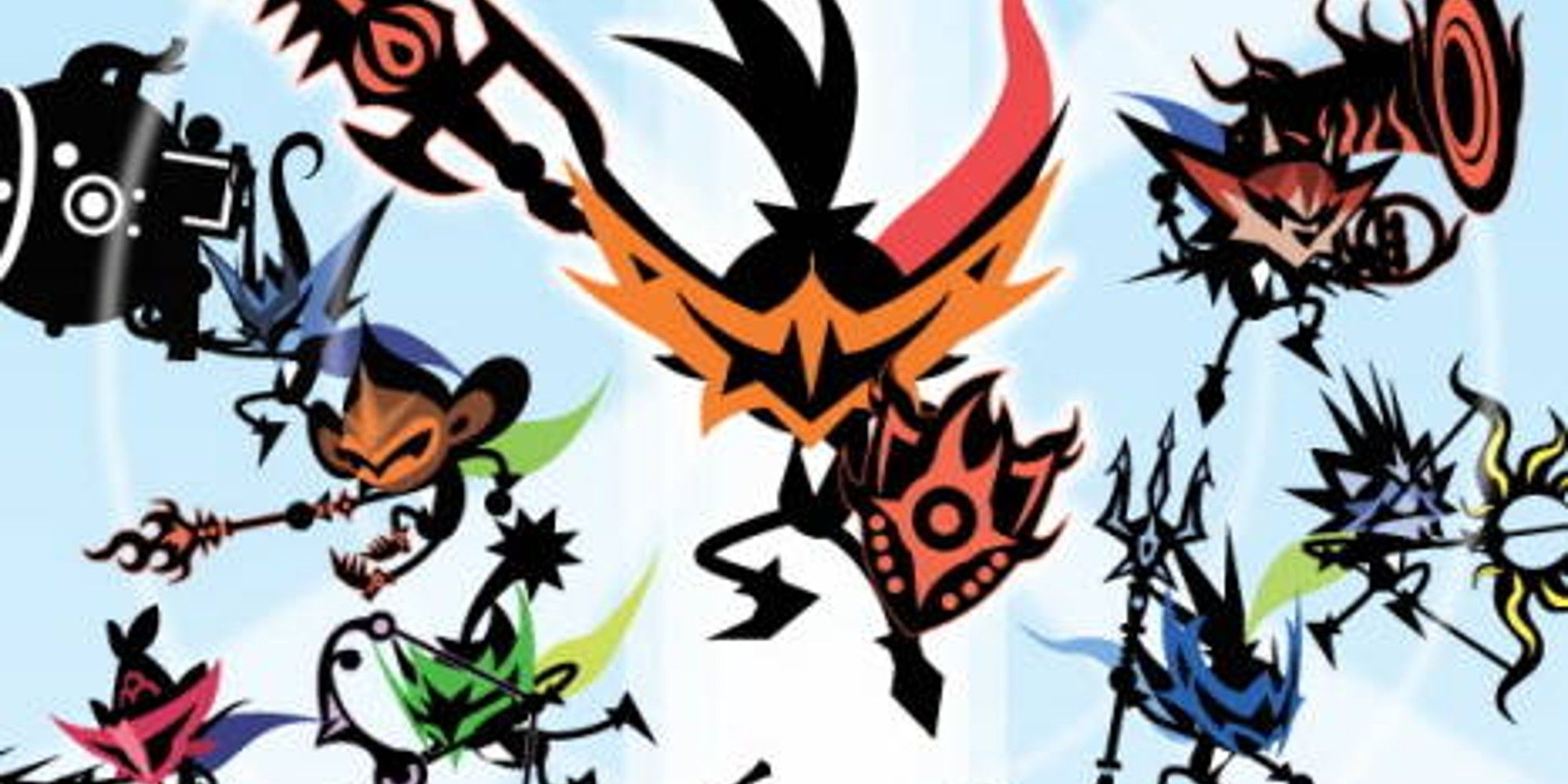 Patapon soldiers wielding weapons.