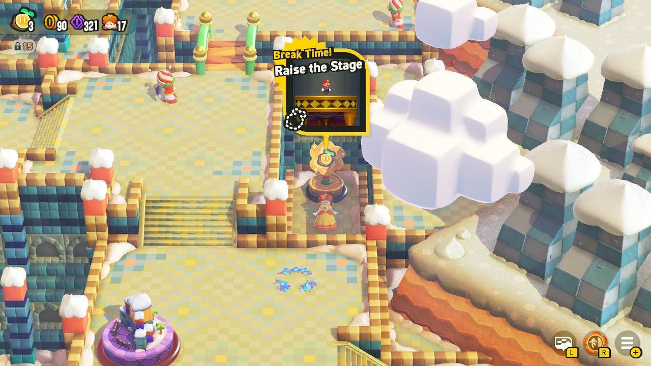 The Raise the Stage Level in a hidden corner underneath the first level of the castle.