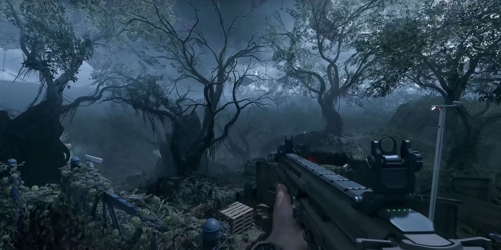 redacted map standing on a high point in one of the biomes battlefield 2042
