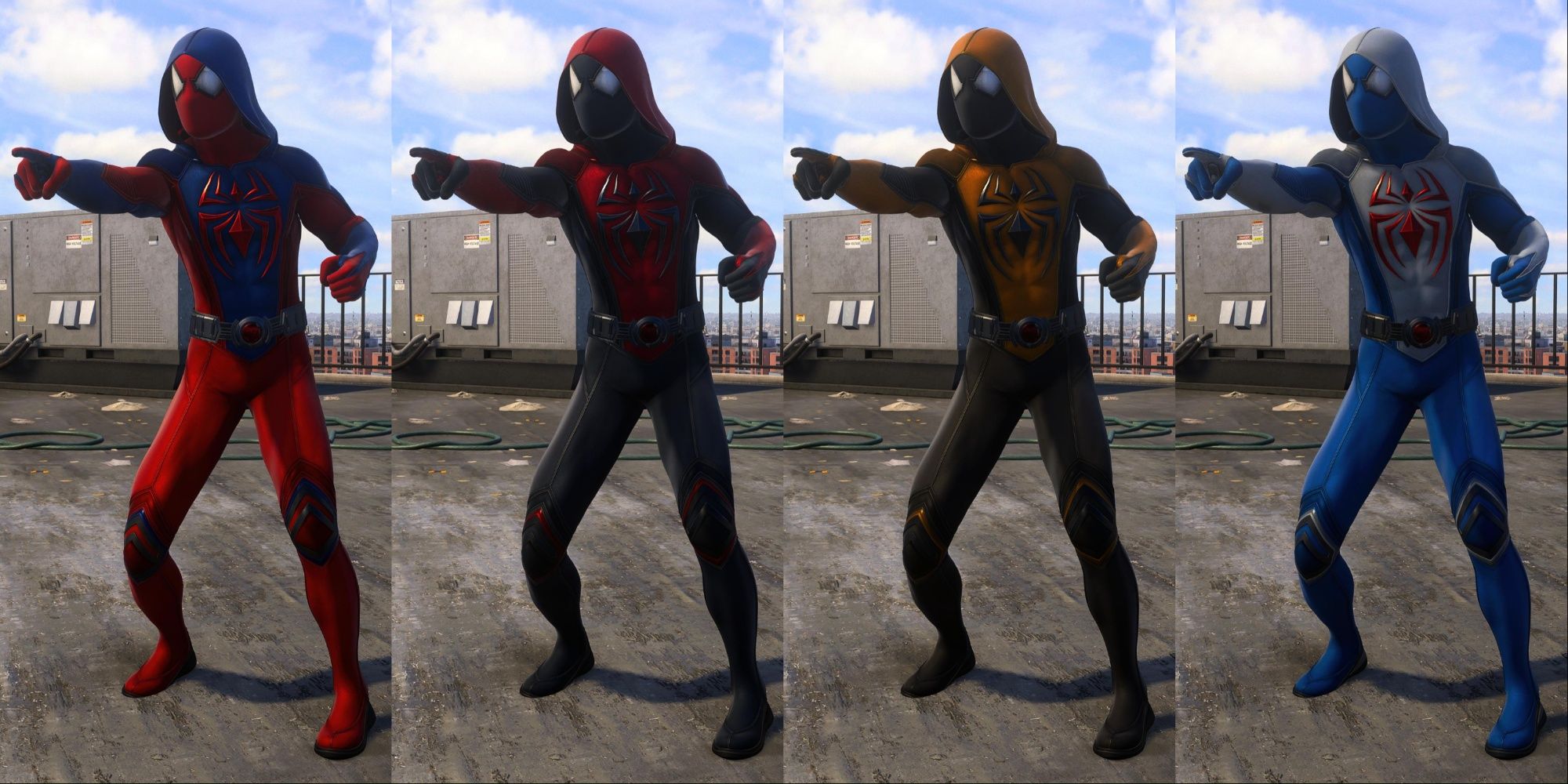 The Scarlet III suit and its different styles from Marvel's Spider-Man 2