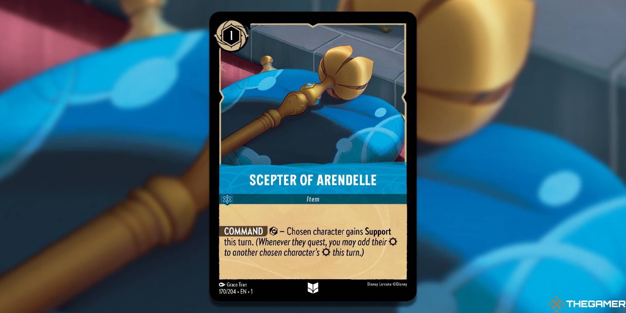 scepter of arendelle lorcana card by grace tran